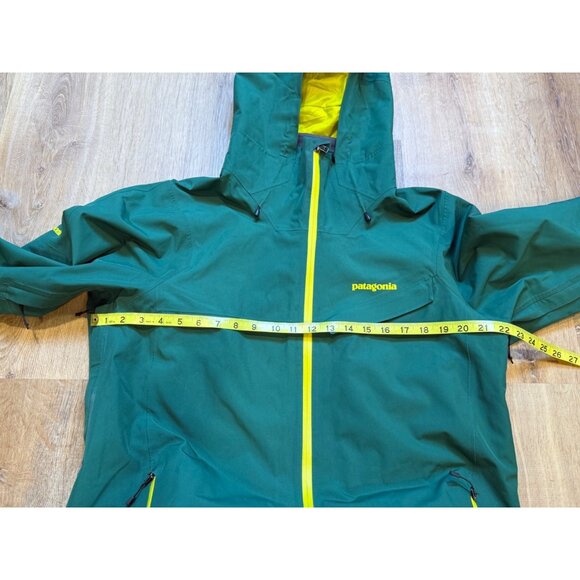 Patagonia Mens Green Yellow Powder Bowl Jacket Recco Medium Goretex - Picture 7 of 14